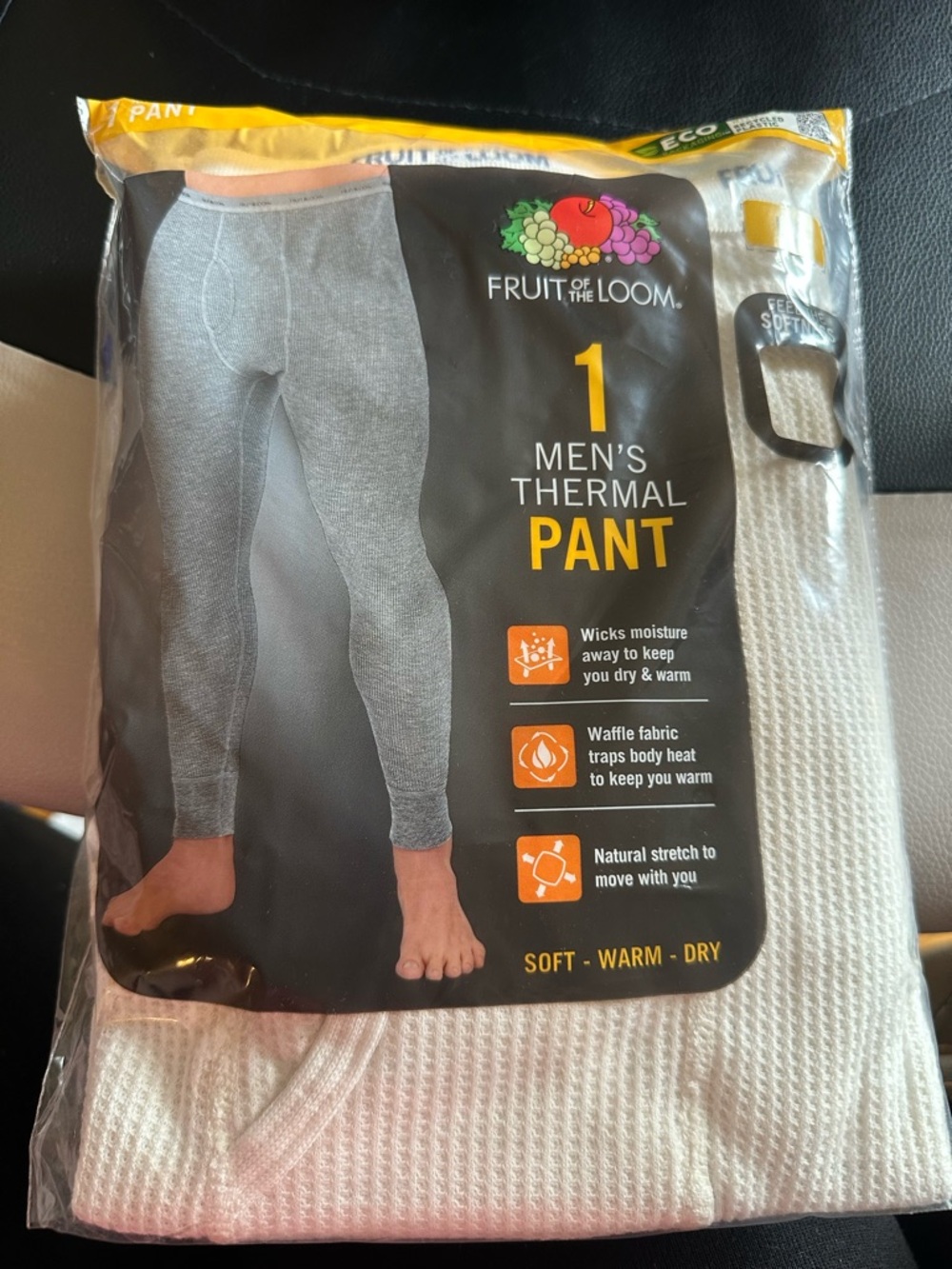 FRUIT of the LOOM Men’s Size L Thermal Waffle Pants Bottoms